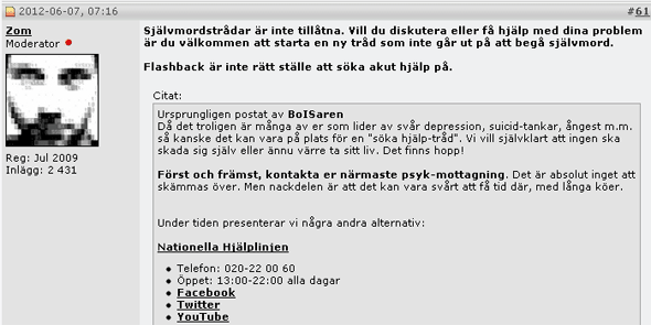 Forumtråd på Flashback