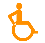 Person i rullstol som symboliserar motoriken