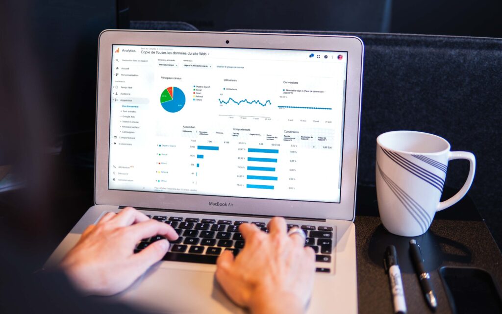Google Analytics på bärbar dator.